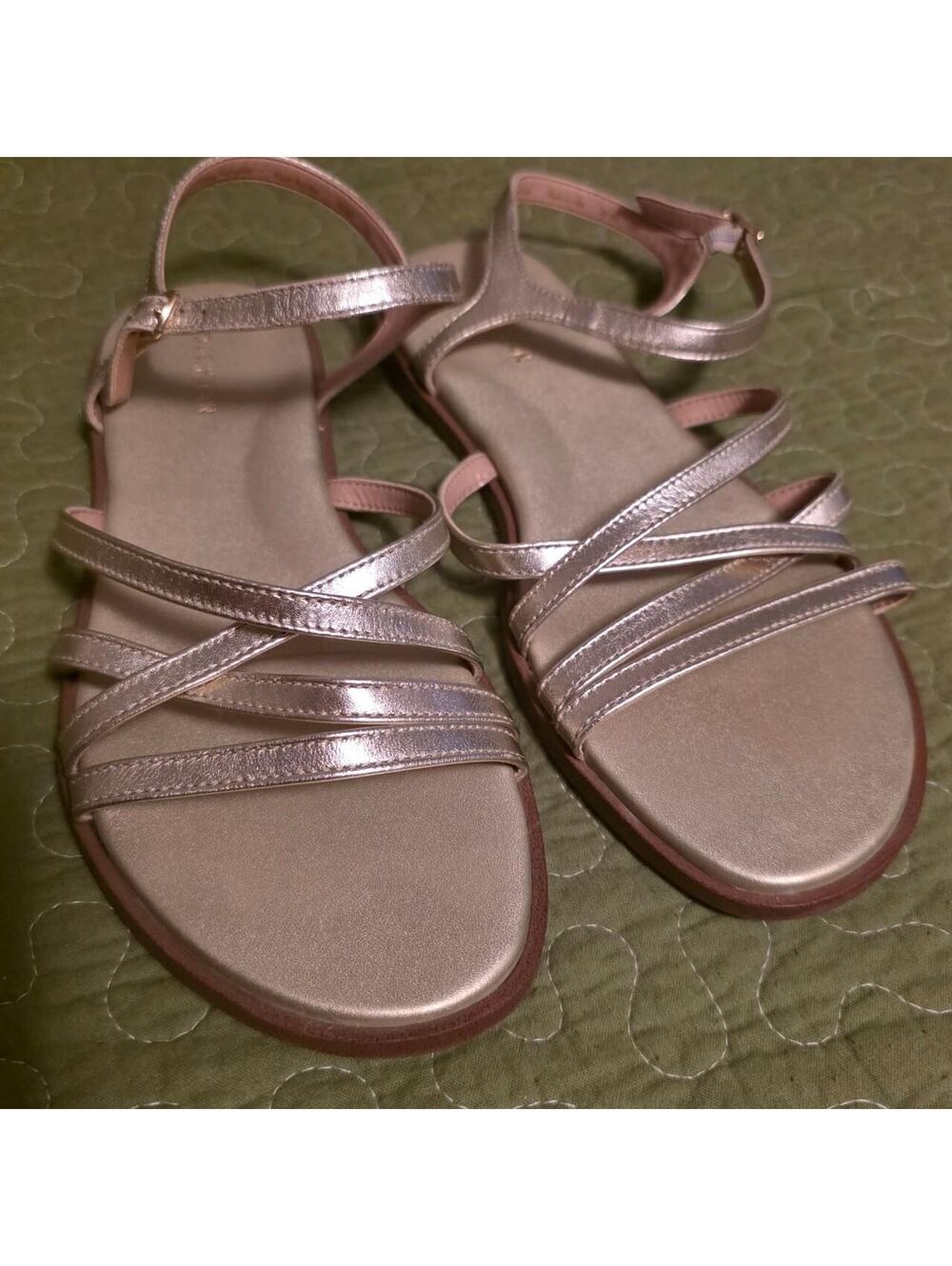 75% off retail - Cole Haan Women's Flynn Strappy Casual Sandals Metallic Gold